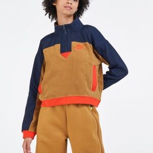 Nike Crop Half Zip Sportswear Polar Fleece Jacket small activewear sporty casual